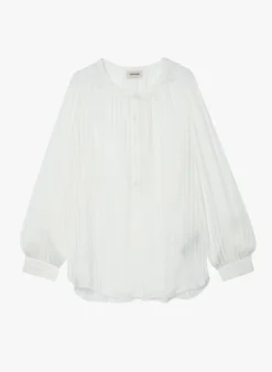 Zadig & Voltaire TECK - Ruimvallende Top Met Knopen | Wit -Kleding Winkel 3996814