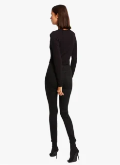 MORGAN TADAME - Top Met V-hals En Kant | Zwart -Kleding Winkel 4003558