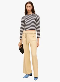 Maje TIMARIN - Top Met Ronde Hals En Matrozenstrepen | Wit -Kleding Winkel 4003764