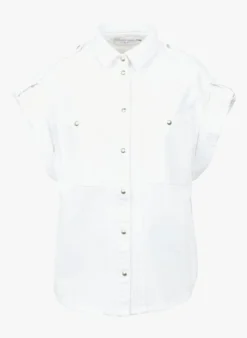 IRO AZALI - Oversized, Mouwloos, Katoenen Spijkerjasje | Wit -Kleding Winkel 4004157