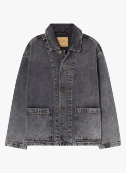 American Vintage YOPDAY - Katoenen Spijkerjasje Met Klassieke Kraag | Grijs -Kleding Winkel 4007005