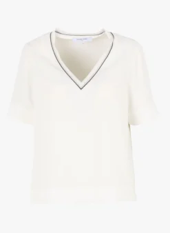 GERARD DAREL CHIARRA - Top Van Jerseystof Met V-hals | Wit -Kleding Winkel 4009369