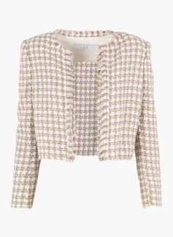 IRO GIOVANA - Kort Tweedjasje Met Ronde Hals | Beige -Kleding Winkel 4009643