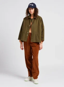 Oversized, Katoenen Jasje | Kaki 10 Oversized, Katoenen Jasje | Kaki -Kleding Winkel 4010198