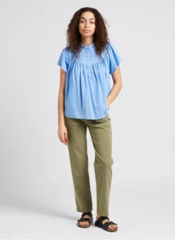 Bellerose HEIDI - Top Met Ronde Hals En Borduursel Katoenblend | Violet -Kleding Winkel 4010236