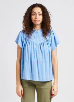 Bellerose HEIDI - Top Met Ronde Hals En Borduursel Katoenblend | Violet