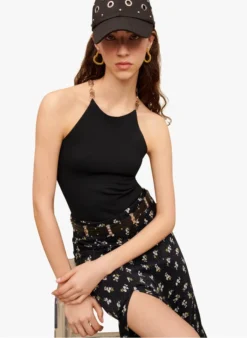 Maje MORISSON - Mouwloze Top Van Viscosemix | Zwart