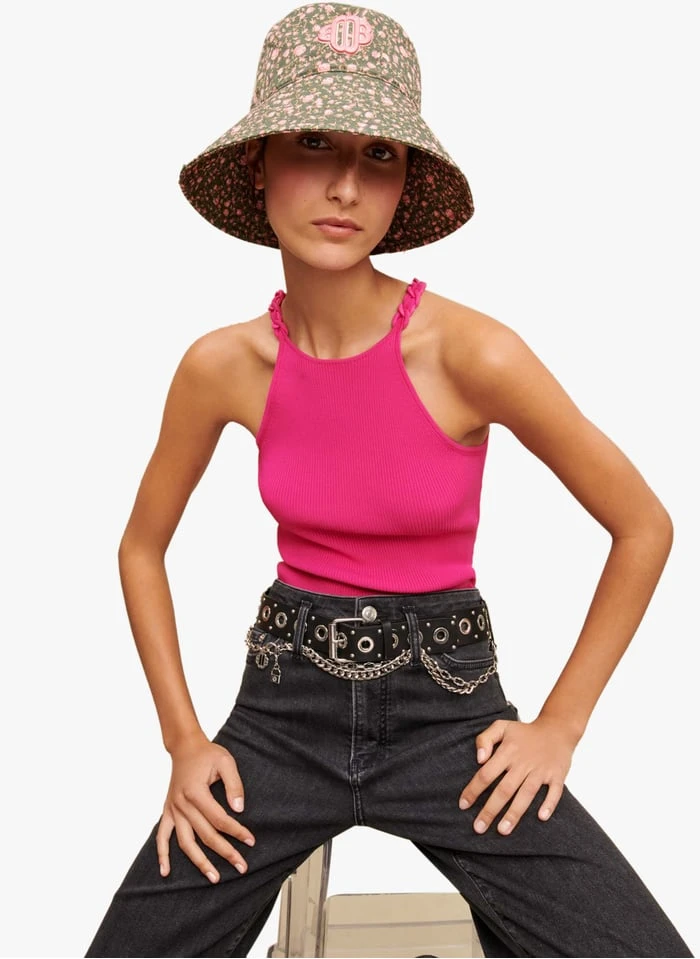 Maje MYCHAIN - Top Van Viscosemix Met Schouderbandjes En Schakels | Roze 1 Maje MYCHAIN - Top Van Viscosemix Met Schouderbandjes En Schakels | Roze