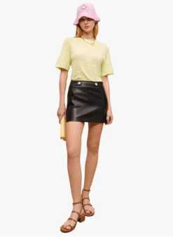 Maje MUNIK - Katoenen Blouse Met Ronde Hals En Textuur | Groen 9 Maje MUNIK - Katoenen Blouse Met Ronde Hals En Textuur | Groen -Kleding Winkel 4010951