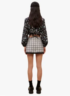 Maje LOVY - Top Van Katoenmix Met Ronde Hals En Bloemenprint | Blauw 5 Maje LOVY - Top Van Katoenmix Met Ronde Hals En Bloemenprint | Blauw -Kleding Winkel 4010990