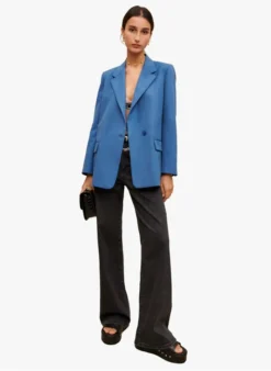Maje VALEX - Rechte Blazer | Blauw -Kleding Winkel 4011087