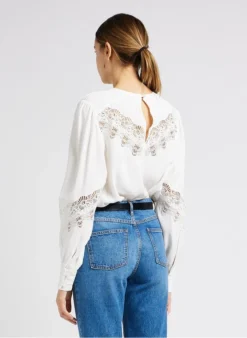 IRO BALDEN - Top Met Ronde Hals En Borduursel | Beige -Kleding Winkel 4011947