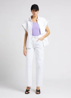 IRO AZALI - Oversized, Mouwloos, Katoenen Spijkerjasje | Wit -Kleding Winkel 4012026
