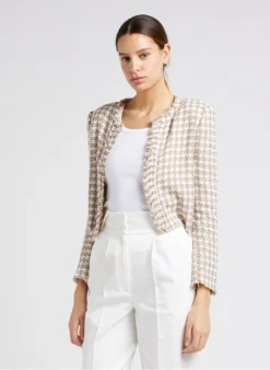 IRO GIOVANA - Kort Tweedjasje Met Ronde Hals | Beige -Kleding Winkel 4012035