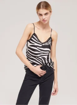 THE KOOPLES Topje Met Dierenhuidprint | Zwart