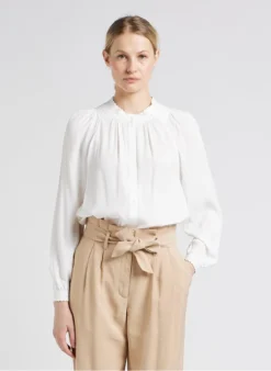MAISON 123 TINA - Soepelvallende Blouse Met Knopen | Wit