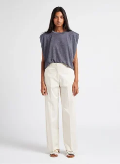 Momoni Ruimvallend T-shirt Met Ronde Hals | Blauw -Kleding Winkel 4023153