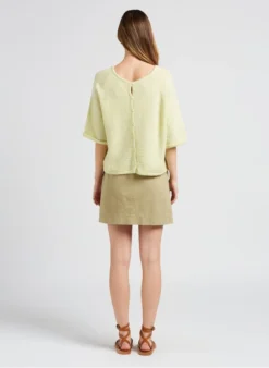 IDYLLE - Top Met Ronde Hals Wolblend | Groen -Kleding Winkel 4024131