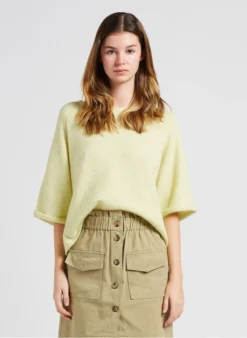 IDYLLE - Top Met Ronde Hals Wolblend | Groen