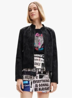 Desigual Jasje Met Rits En Opstaande Kraag | Zwart