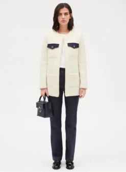 CLAUDIE PIERLOT GAUFRE - Halflang Jasje Van Tweed | Beige -Kleding Winkel 4028902