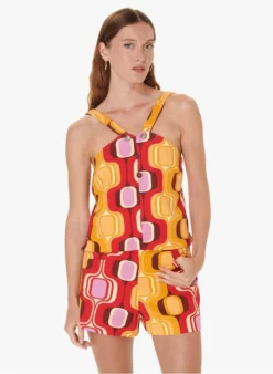 Tara Jarmon TINALA - Korte Katoenen Top Met Print En Textuur | Rood