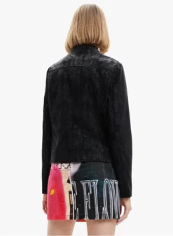 Desigual Jasje Met Rits En Opstaande Kraag | Zwart -Kleding Winkel 4031480