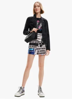 Desigual Jasje Met Rits En Opstaande Kraag | Zwart -Kleding Winkel 4031481