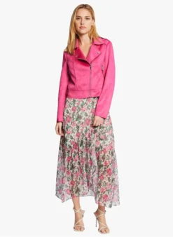 MORGAN GRAMINA - Recht Jasje Met Rits | Roze -Kleding Winkel 4031686