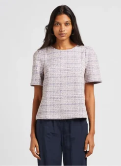 ISAAC - Top Van Tweedstof Met Korte Mouw | Violet