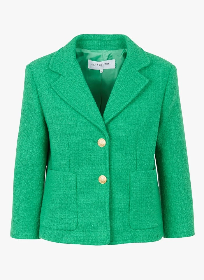 GERARD DAREL NASREEN - Kort Jacquard Jasje Van Katoenmix | Groen 3 GERARD DAREL NASREEN - Kort Jacquard Jasje Van Katoenmix | Groen - Afbeelding 3