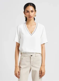 GERARD DAREL CHIARRA - Top Van Jerseystof Met V-hals | Wit