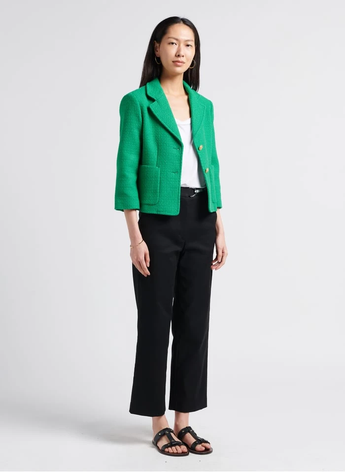 GERARD DAREL NASREEN - Kort Jacquard Jasje Van Katoenmix | Groen 4 GERARD DAREL NASREEN - Kort Jacquard Jasje Van Katoenmix | Groen - Afbeelding 4