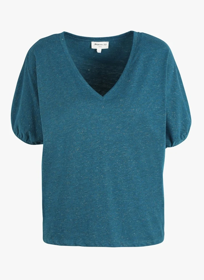 MAISON 123 CISSY - Top Van Katoenmix Met V-hals | Groen 3 MAISON 123 CISSY - Top Van Katoenmix Met V-hals | Groen - Afbeelding 3