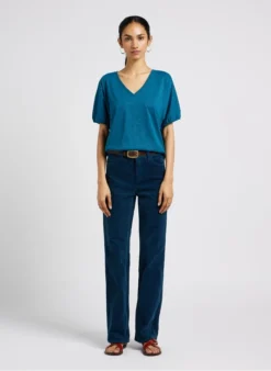 MAISON 123 CISSY - Top Van Katoenmix Met V-hals | Groen 8 MAISON 123 CISSY - Top Van Katoenmix Met V-hals | Groen -Kleding Winkel 4044242