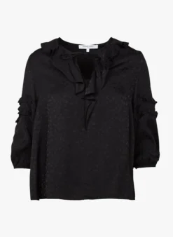 GERARD DAREL CANDICE - Blouse Van Viscose Met Peterpankraagje En Textuur | Zwart 7 GERARD DAREL CANDICE - Blouse Van Viscose Met Peterpankraagje En Textuur | Zwart -Kleding Winkel 4045973