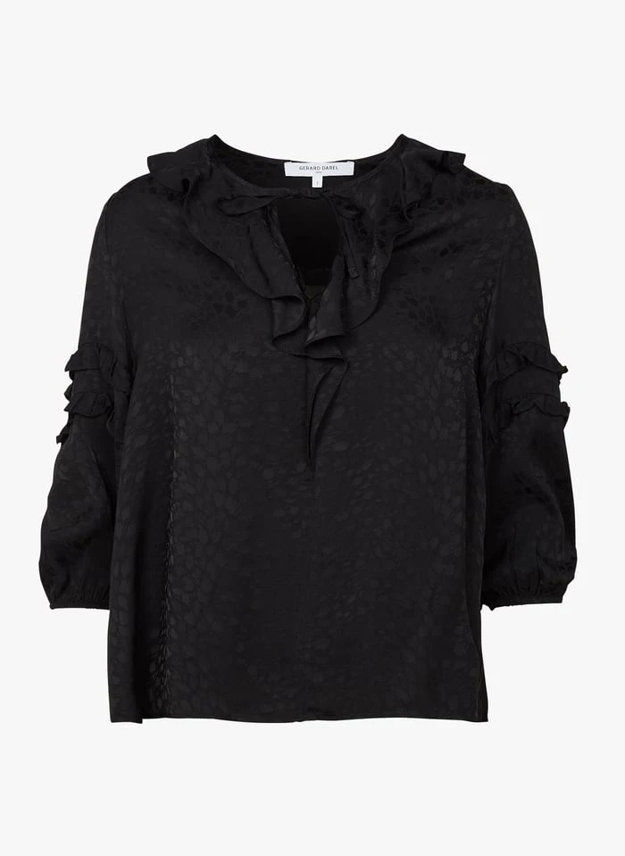 GERARD DAREL CANDICE - Blouse Van Viscose Met Peterpankraagje En Textuur | Zwart 3 GERARD DAREL CANDICE - Blouse Van Viscose Met Peterpankraagje En Textuur | Zwart - Afbeelding 3