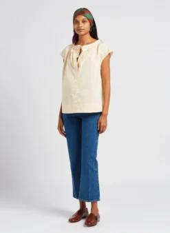Soeur TANGER - Top Van Katoenpopeline | Beige -Kleding Winkel 4047361