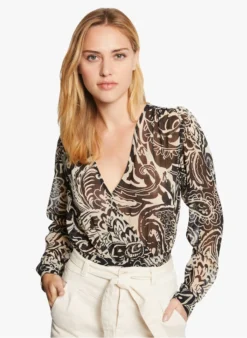 MORGAN OUXI - Soepelvallende Blouse Met Print | Veelkleurig -Kleding Winkel 4050955