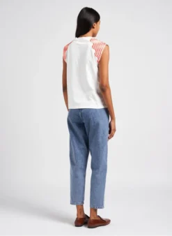 NOW - Katoenen T-shirt Met Borduursel | Wit -Kleding Winkel 4052134