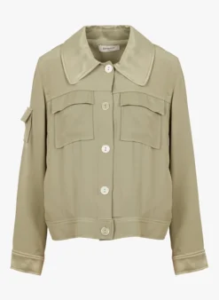 BERENICE VEDRO - Jasje Met Klassieke Kraag | Kaki -Kleding Winkel 4052960