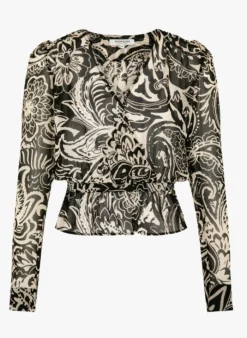 MORGAN OUXI - Soepelvallende Blouse Met Print | Veelkleurig -Kleding Winkel 4054378