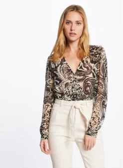 MORGAN OUXI - Soepelvallende Blouse Met Print | Veelkleurig -Kleding Winkel 4054379