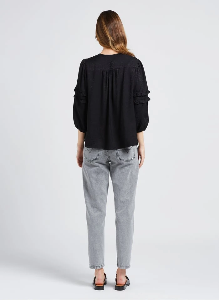 GERARD DAREL CANDICE - Blouse Van Viscose Met Peterpankraagje En Textuur | Zwart 5 GERARD DAREL CANDICE - Blouse Van Viscose Met Peterpankraagje En Textuur | Zwart - Afbeelding 5