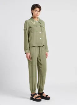 BERENICE VEDRO - Jasje Met Klassieke Kraag | Kaki -Kleding Winkel 4059494