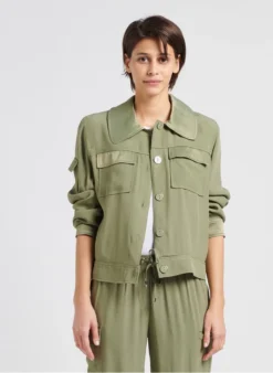 BERENICE VEDRO - Jasje Met Klassieke Kraag | Kaki -Kleding Winkel 4059500