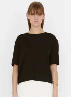 ZAPA TREY - T-shirt Met Ronde Hals En Open Detail Op De Rug | Zwart