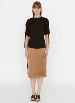 ZAPA TRAVISA - Top Met Ronde Hals En Plooitjes | Zwart -Kleding Winkel 4062548