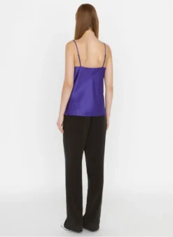 ZAPA TOPAZ - Gedrapeerd Topje Van Satijnachtige Stof | Violet -Kleding Winkel 4062585