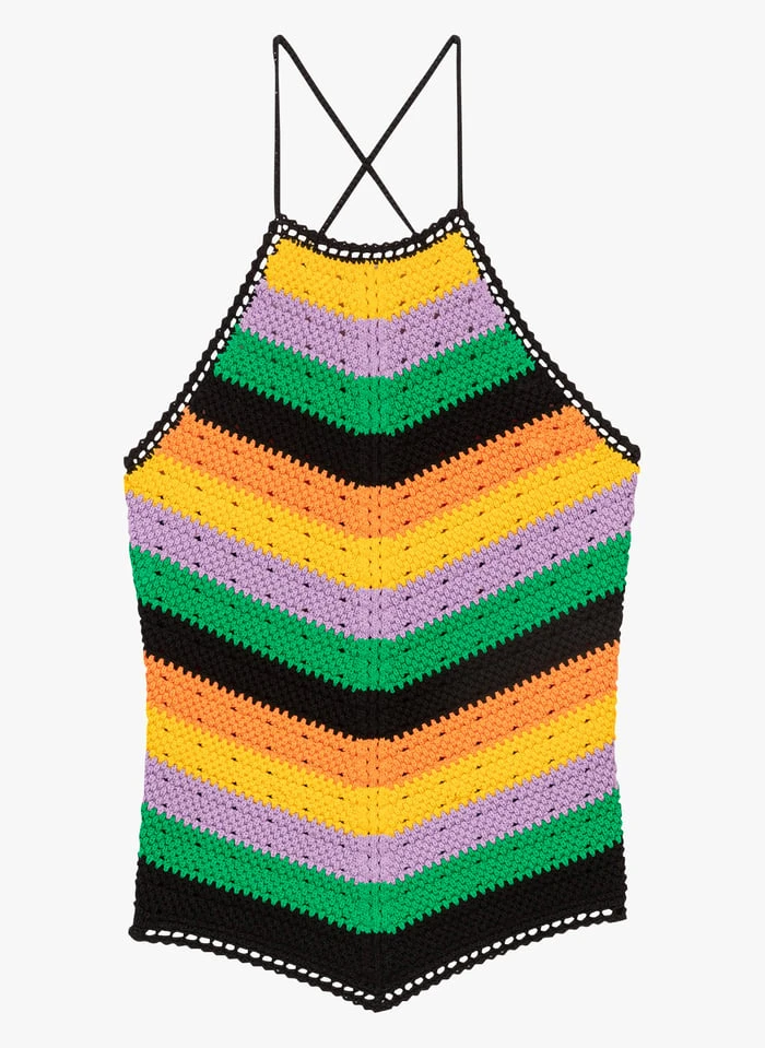 Maje MATRIX - Top Van Viscosemix Met Smalle Bandjes | Veelkleurig 2 Maje MATRIX - Top Van Viscosemix Met Smalle Bandjes | Veelkleurig - Afbeelding 2